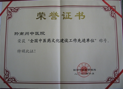 全国中医药文化建设先进单